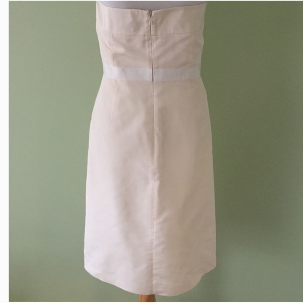 J.CREW SILK IVORY STRAPLESS DRESS 8 - Picture 2 of 9
